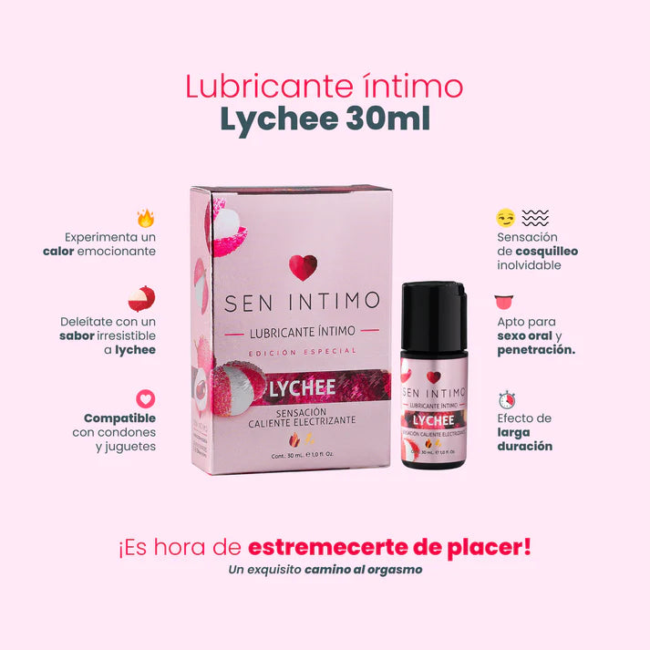 Lubricante Íntimo Lychee Sensación Caliente Electrizante x 30 ml
