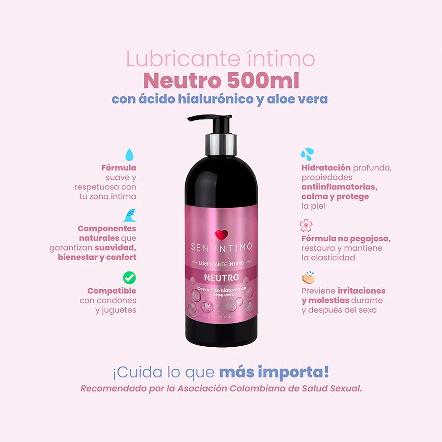 Lubricante Neutro con Ácido Hialurónico y Aloé x 500 ml