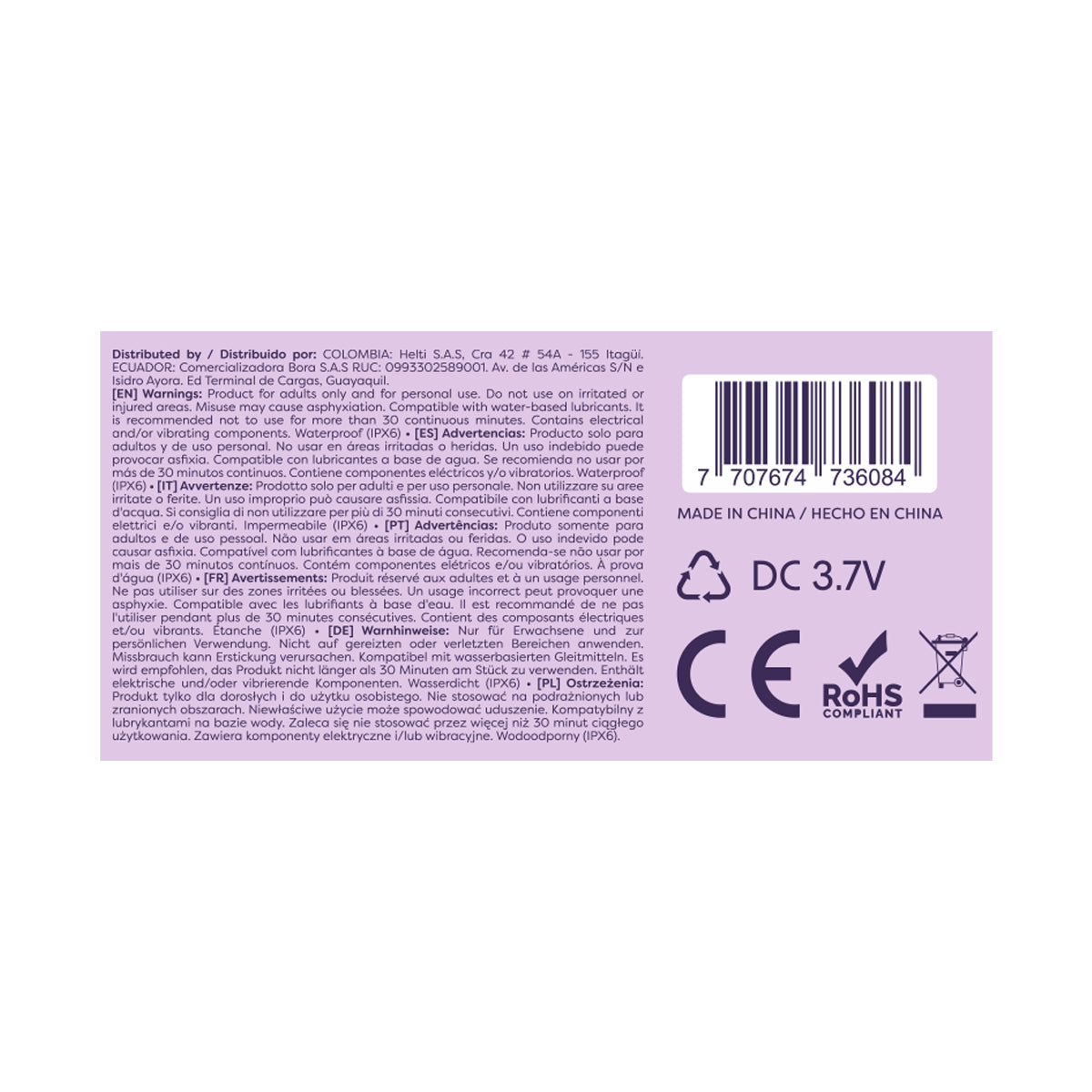 Vibrador Aselia Morado Camtoyz $33,790 IVA INCLUIDO