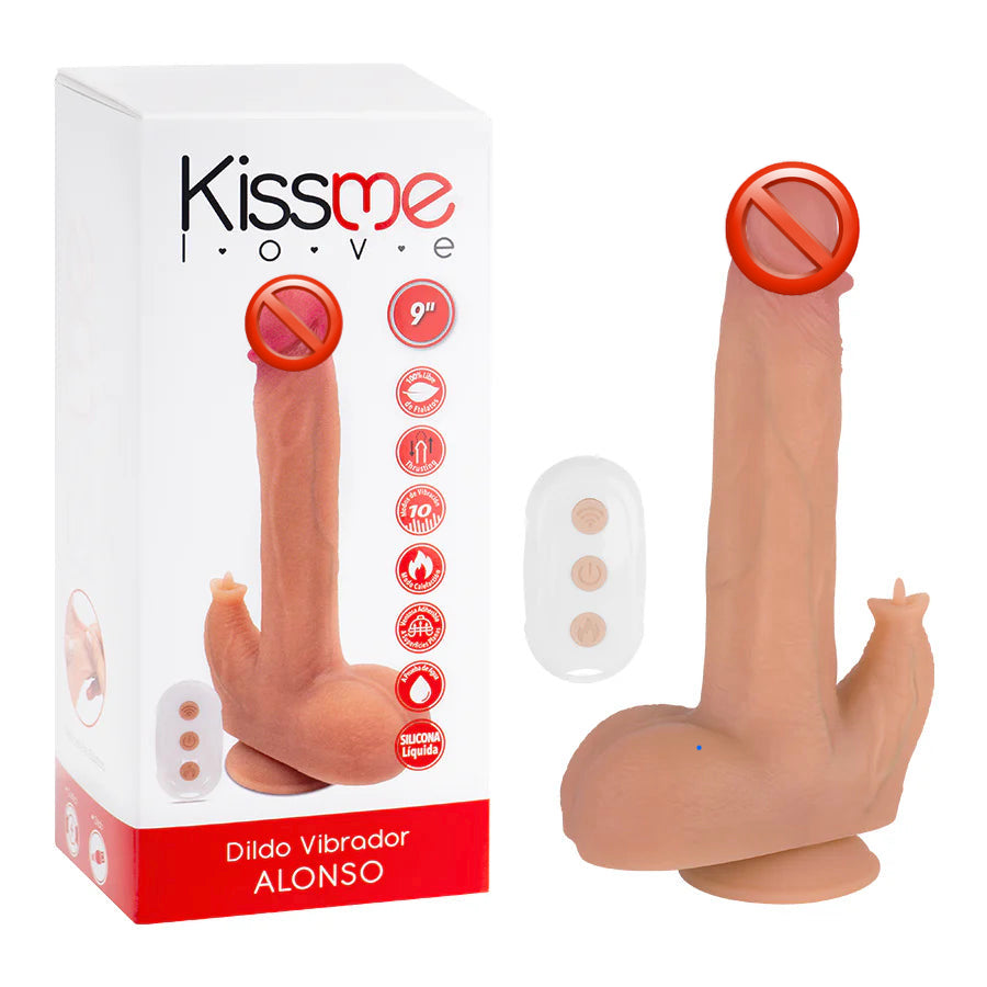 Vibrador a Control Remoto Ultra Realista Doble Estimulación Alonso 9''